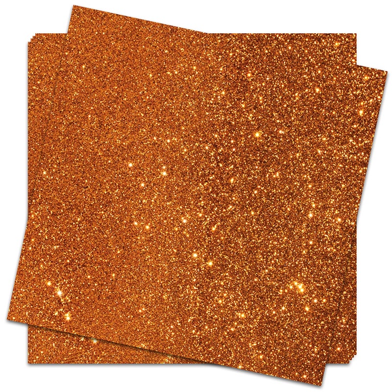 Crafasso 12" x 12" 300gms Heavy & Premium Glitter Glitter cardstock, 15 Sheets, Orange